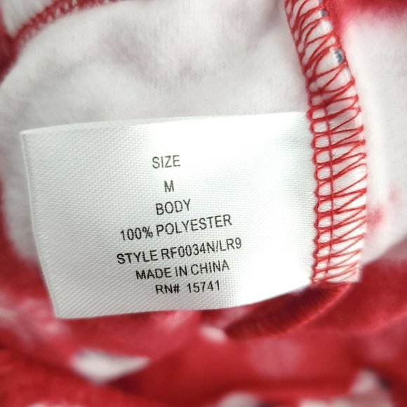 Karen Neuburger Mens Red White Short Sleeve T Shirt And Fleece Pajama Set Size M - Picture 5 of 13